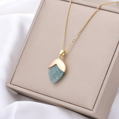 Amazonit, Droppe Guld Halsband