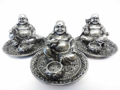 Rökelsehållare, Happy Buddha Silver 3pack