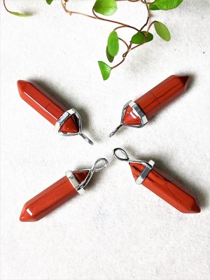 Jaspis, Röd Hänge Bullet Silver