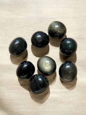 Obsidian, Guld Cuddle Stone Bigpack