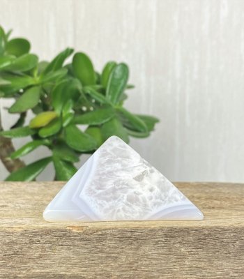 Agate, Blue lace Pyramid with Druzy
