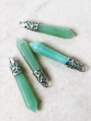 Aventurine, Green Crystal Pendant Long