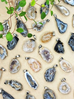 Agate, Geode/ Druzy Pendant
