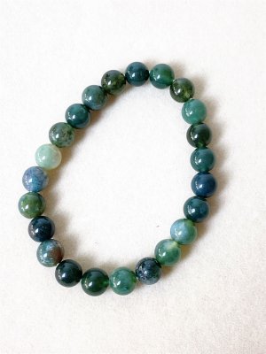 Agat, Moss Armband Rund