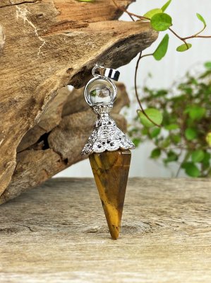 Tiger eye, Pendant Prism Cone