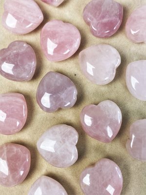 Rose Quartz, Heart Polished Holed