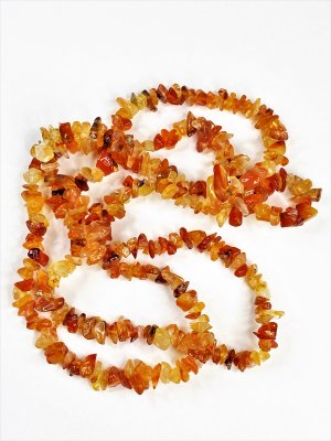 Karneol, Halsband Chips Lång