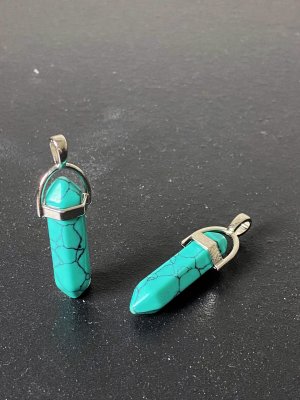 Turquise, Dyed Pendant Bullet Silver