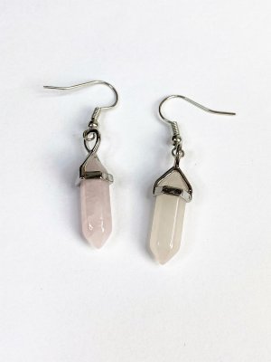 Rose Quartz, Earrings Bullet