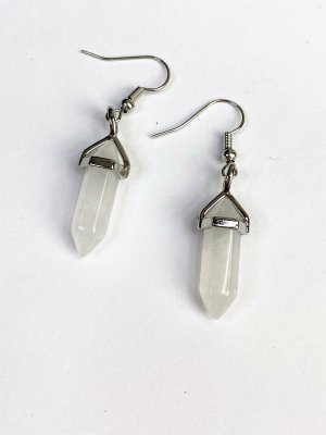Rock Crystal, Earrings Bullet