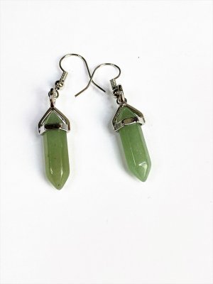 Aventurine, Green, Earrings Bullet
