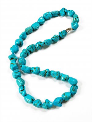 Turquoise, Dyed Necklace Nuggets Short
