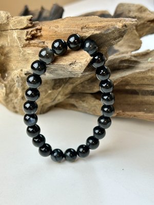 Agate, Black Bracelet Round