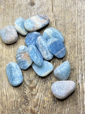 Aragonite, Blue Tumbled