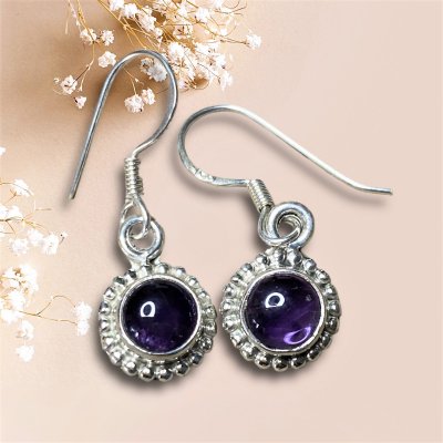 Ametist, Örhängen Hängande Sterling silver