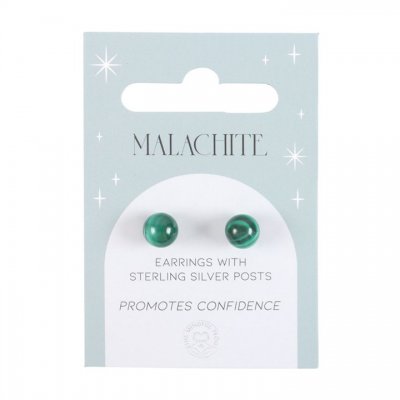 Malachite, Earrings Sterling silver