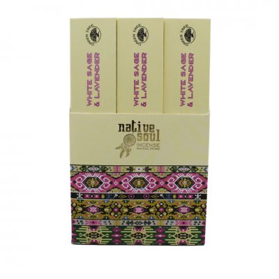 Incense Sticks, Native Soul White Sage & Lavendel Box