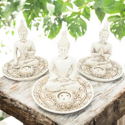 Rökelsehållare, Buddha Vit Storpack