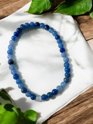 Aventurin, Blå Armband Rund