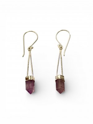 Amethyst, Earrings Sterling Silver
