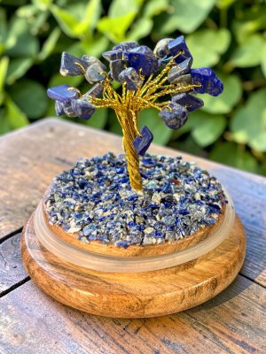 Lapis Lazuli, Kristallträd med Glaskupa