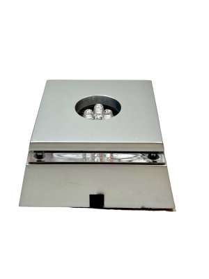 Display, Ljussockel Silver Fyrkantig Batteri