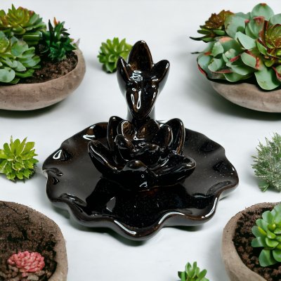 Incense, Holder Backflow Lotus on Water leaf