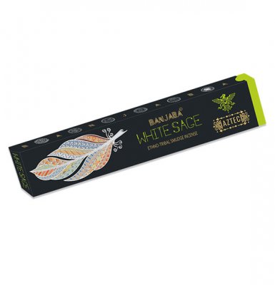 Incense Sticks, Banjara Aztec White Sage Box
